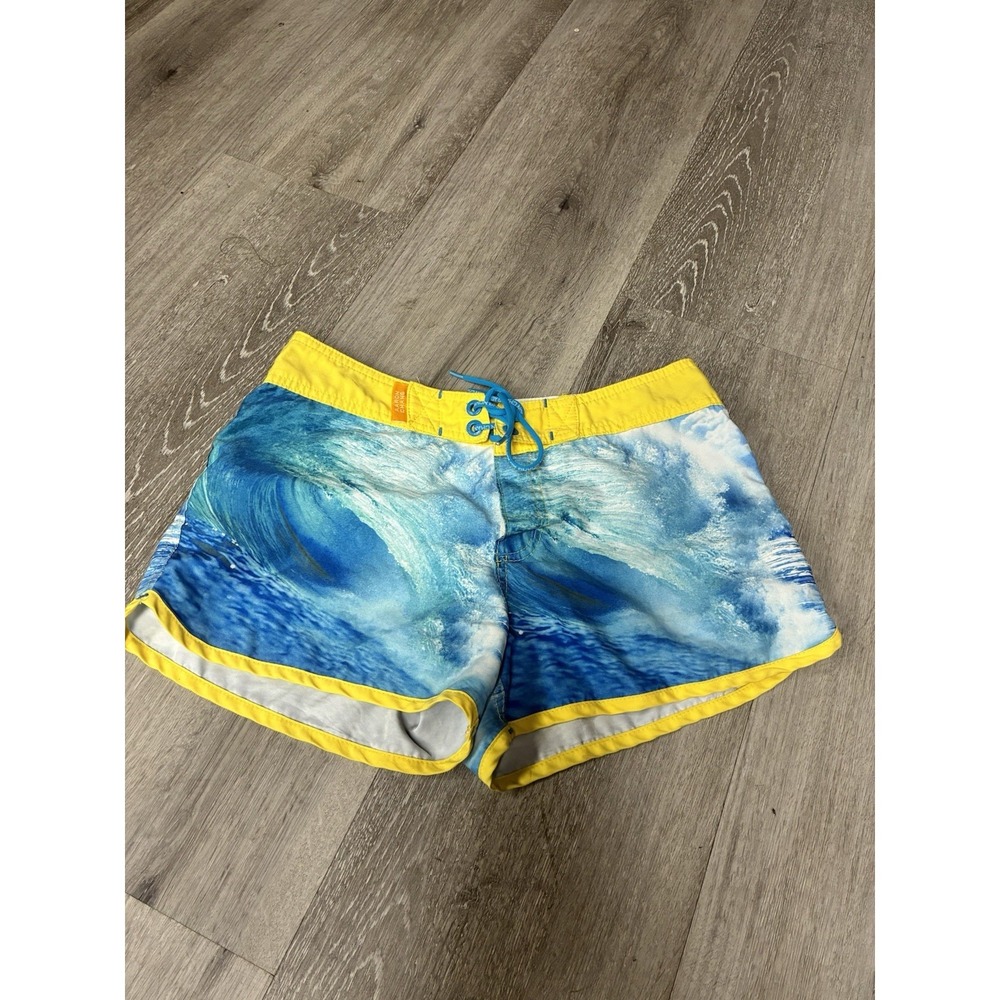 Aaron Chang Board Shorts Blue/Yellow Women's Size 5 Made In USA